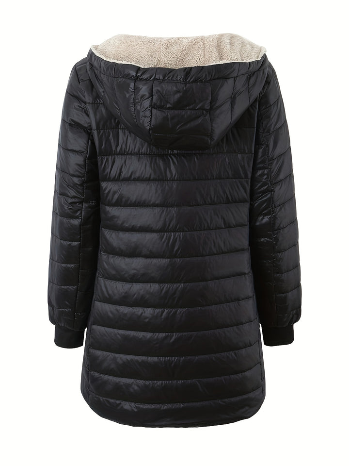 Nadia | Quilted Hooded Mid-Length Jacket