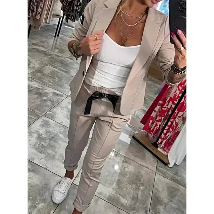 Oriane | Chic Two-Piece Blazer & Jogger Set