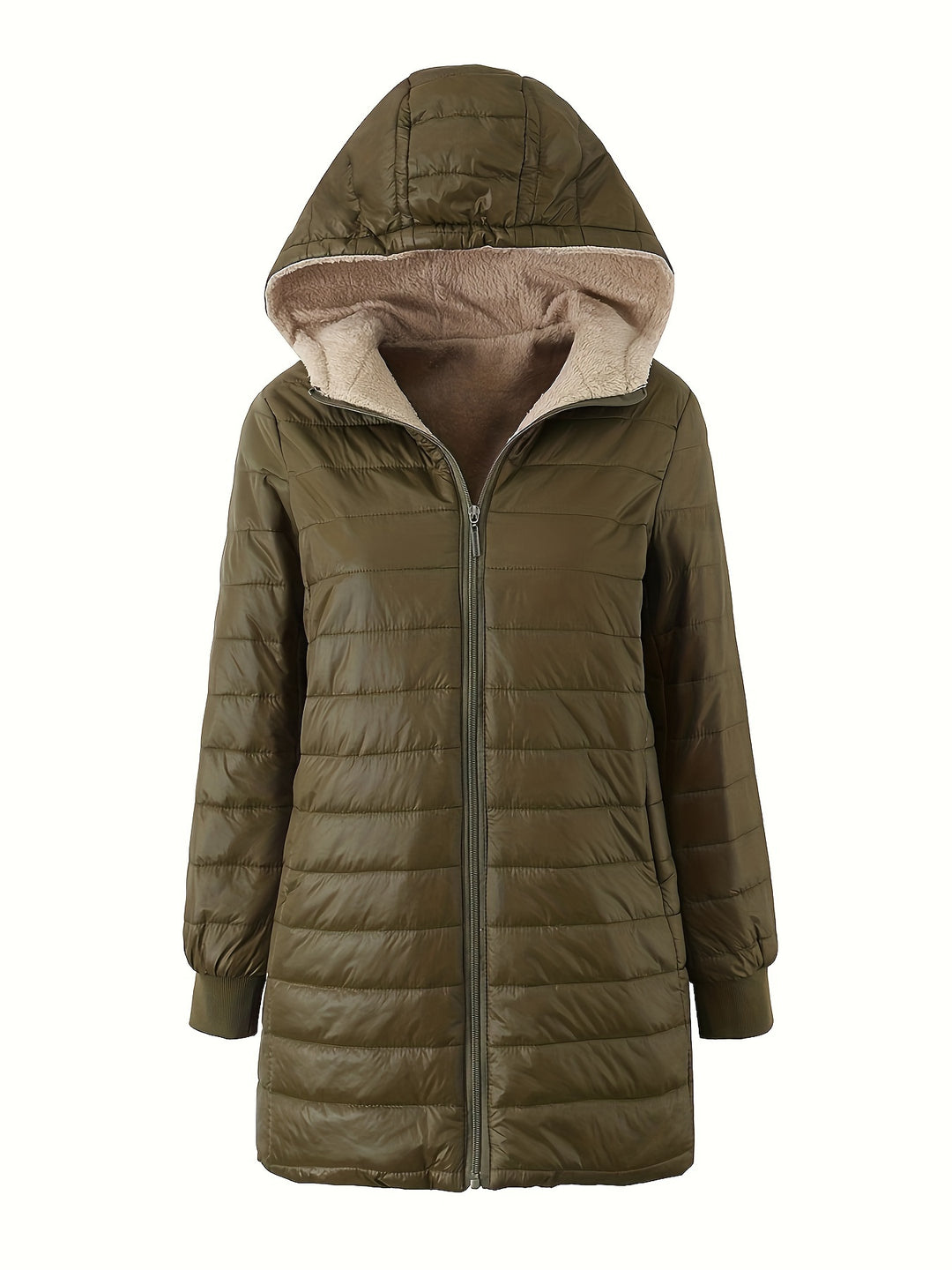 Nadia | Quilted Hooded Mid-Length Jacket