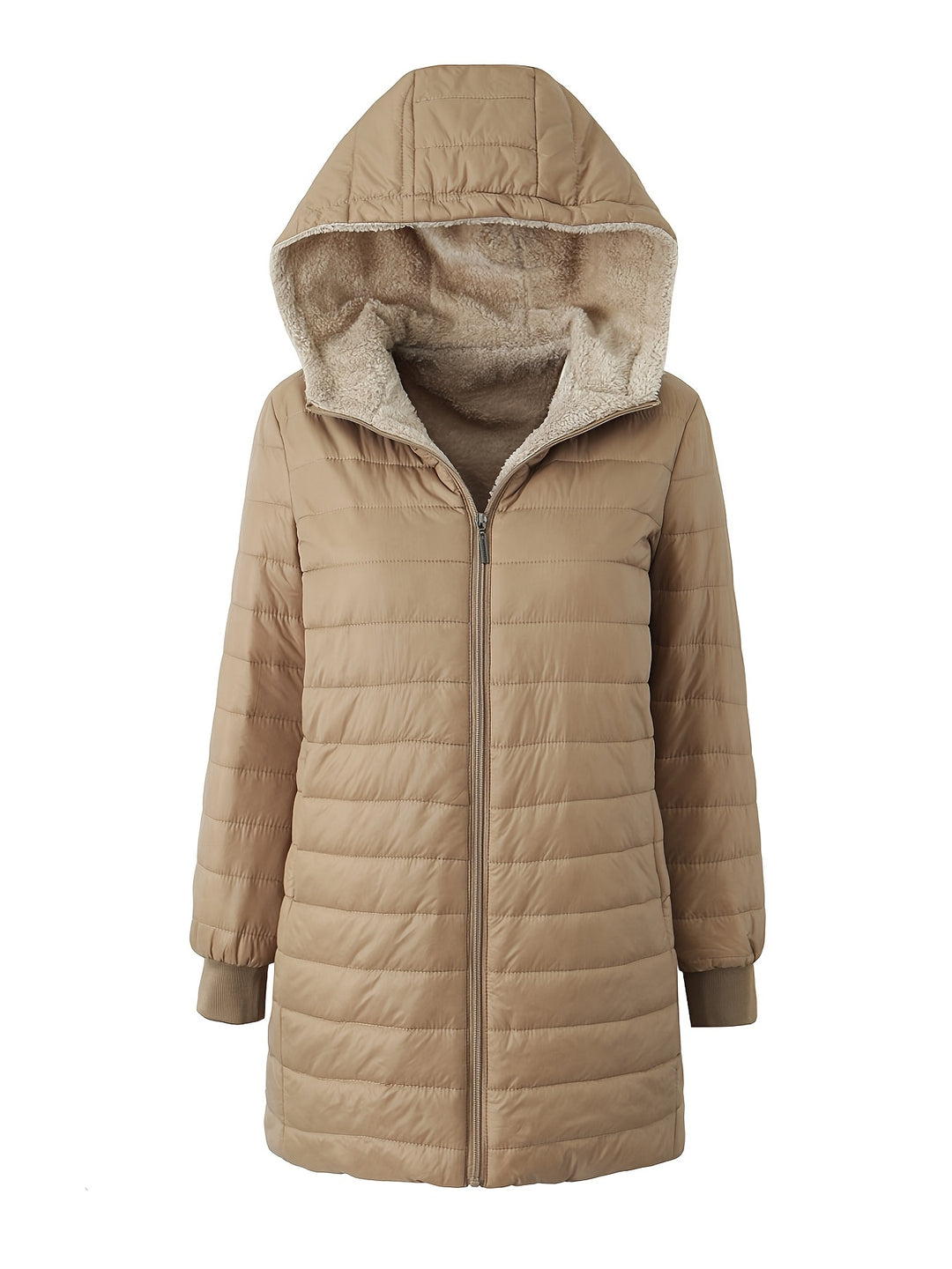 Nadia | Quilted Hooded Mid-Length Jacket
