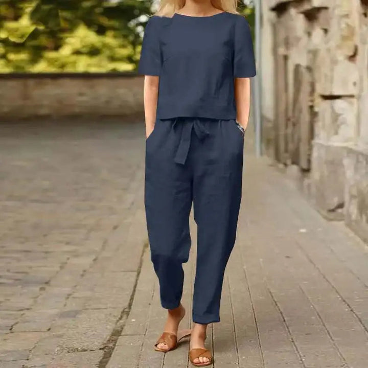 Kiyomi | Short Sleeve Blouse and Pants Set