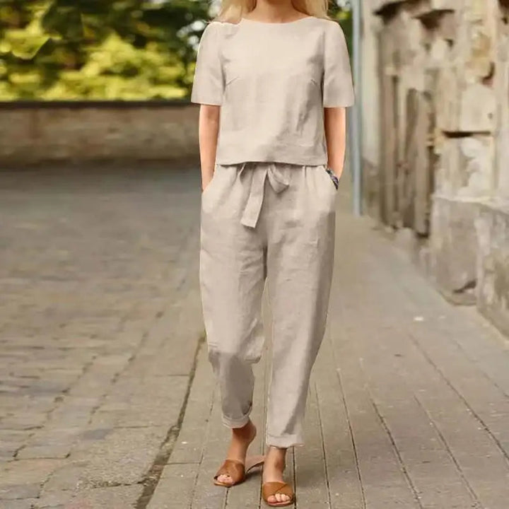Kiyomi | Short Sleeve Blouse and Pants Set