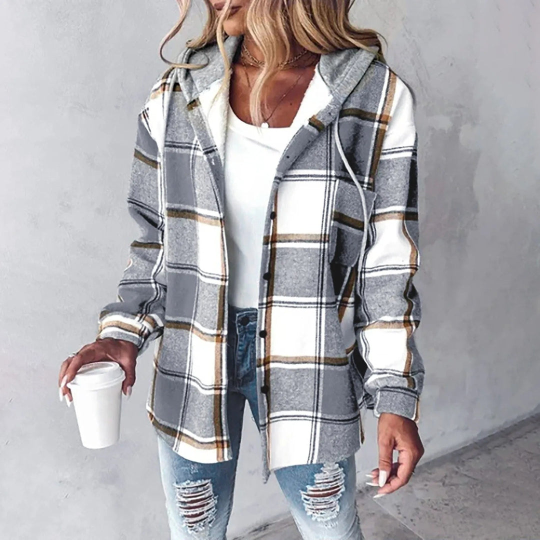 Paige | Chic Plaid Hooded Jacket