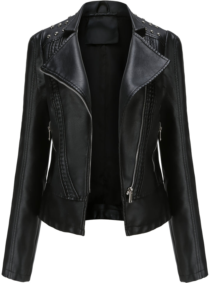 Eva | Elegant Beaded Biker Jacket