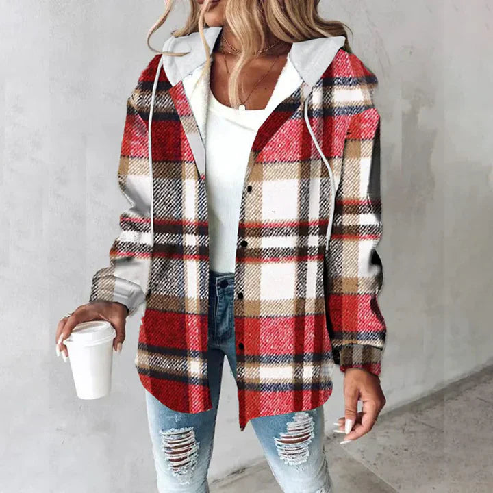Paige | Chic Plaid Hooded Jacket