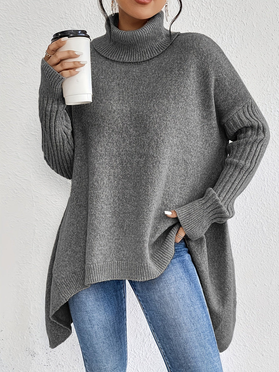 Tahlia | Casual Long Sleeve High Neck Sweater