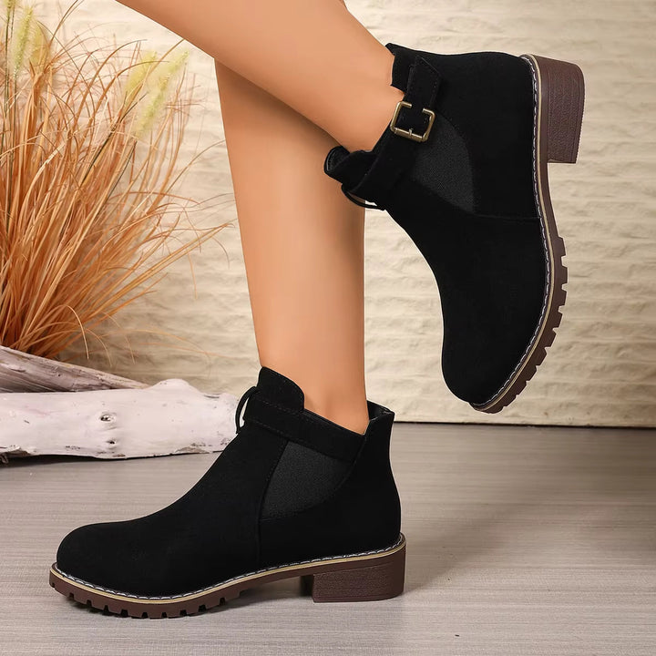 Claire | Suede Ankle Boots with Thick Heel