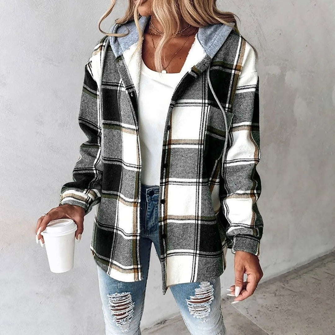 Paige | Chic Plaid Hooded Jacket