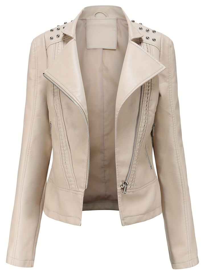 Eva | Elegant Beaded Biker Jacket