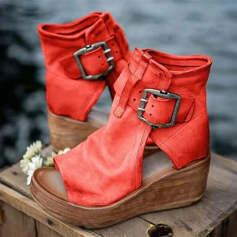 Margaret | Vintage Look Wedge Sandals