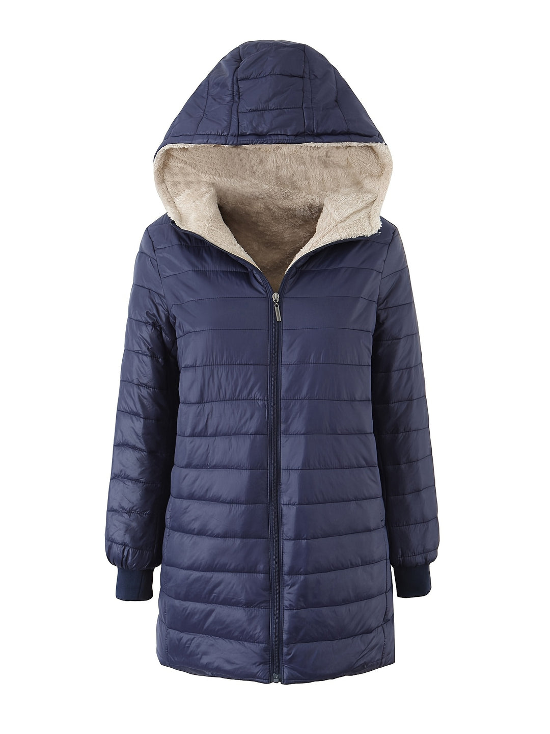 Nadia | Quilted Hooded Mid-Length Jacket