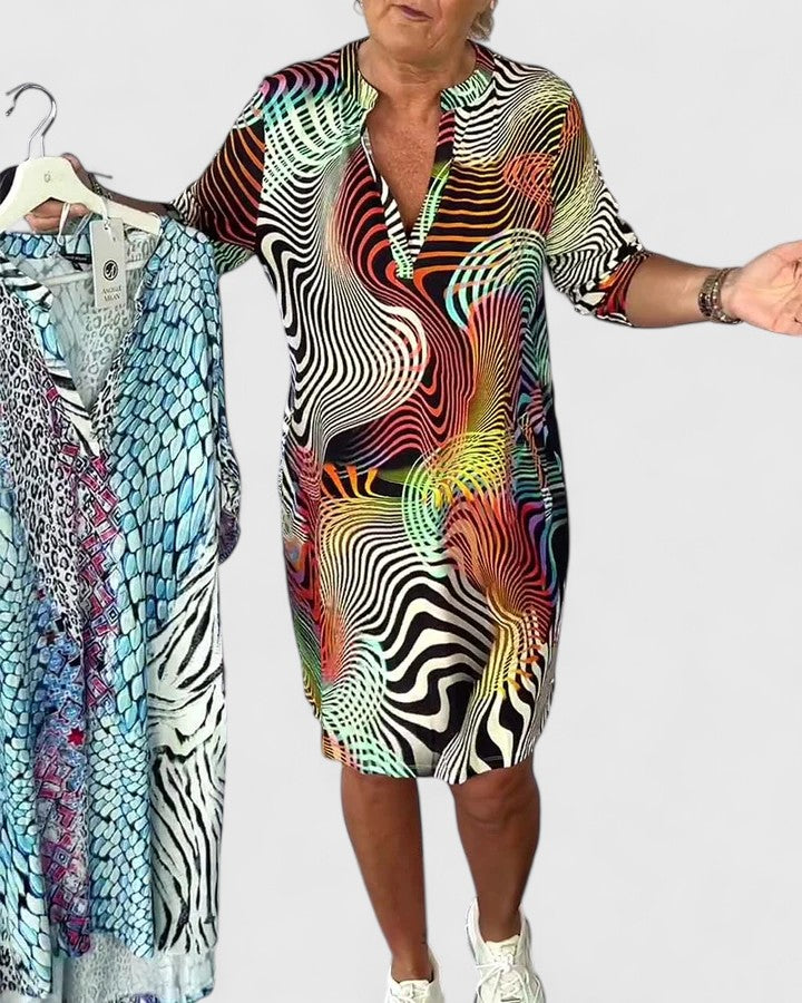 Helinae™ | Sophisticated V-neck Dress