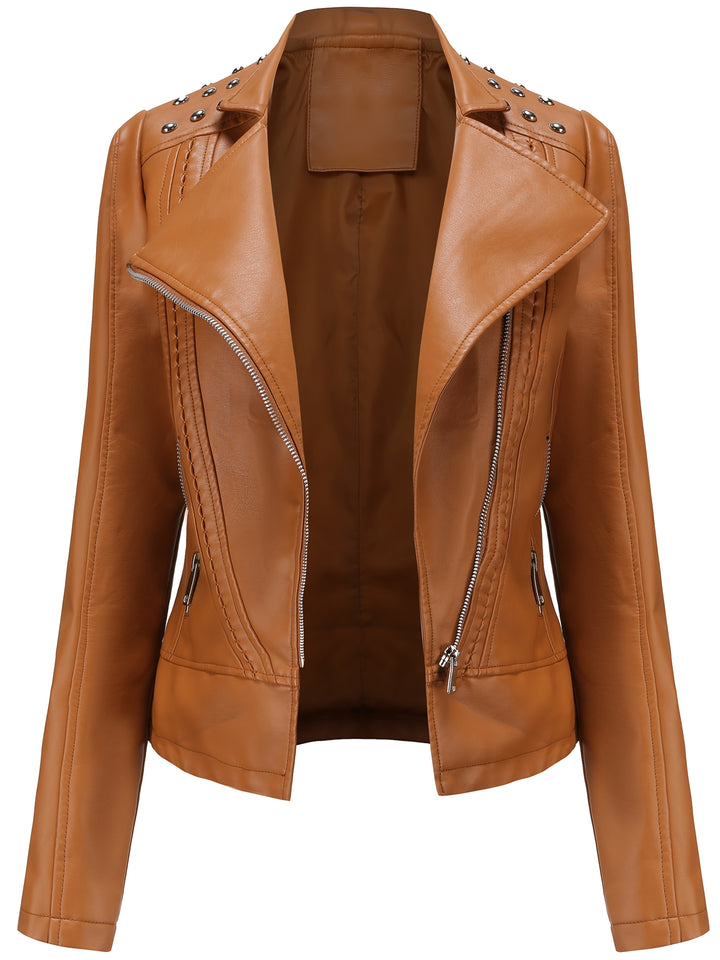 Eva | Elegant Beaded Biker Jacket